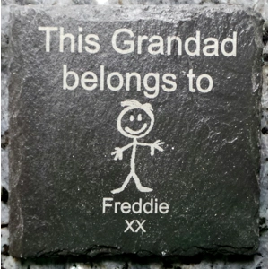 Personalised Father's day Coaster with stick figures