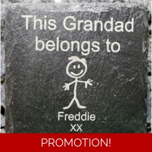 Personalised Father's day Coaster with stick figures