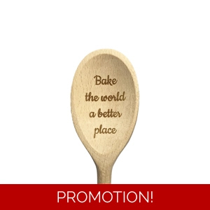 Wooden spoon Bake the world a better place