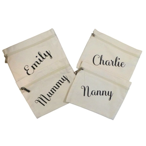 Personalised Cotton Zipped Bag