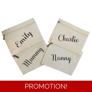 Personalised Cotton Zipped Bag
