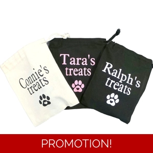 Dog Treat Pouch Bags Personalised ( 15cm x 20cm )
