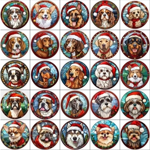 Dog Christmas Baubles, stained glass effect various designs