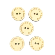 5 x Personalised Wooden Buttons 18mm across