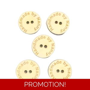 5 x Personalised Wooden Buttons 18mm across