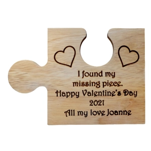 Missing Piece, Jigsaw Valentine's Personalised Coaster