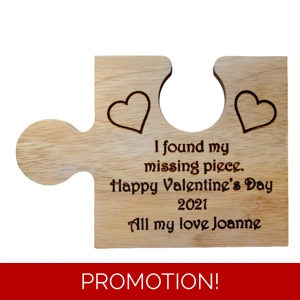 Missing Piece, Jigsaw Valentine's Personalised Coaster