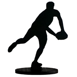 Silhouette Art : Rugby player Free standing approx 17cm tall