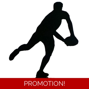 Silhouette Art : Rugby player Free standing approx 17cm tall