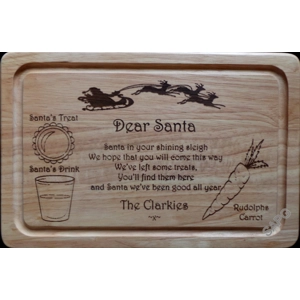 Santa Father Christmas Eve Tray Wooden Treat Board
