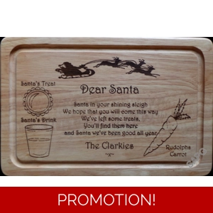 Santa Father Christmas Eve Tray Wooden Treat Board