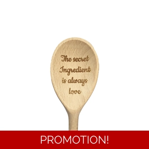 Wooden spoon The secret ingredient is always love