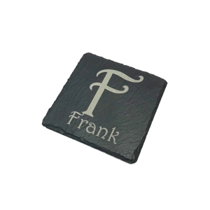 Laser engraved initial and name coaster - Personalised