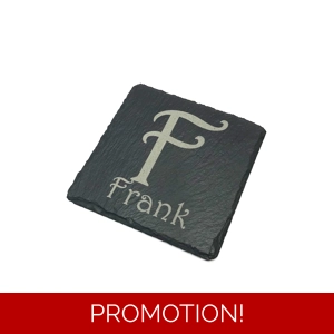 Laser engraved initial and name coaster - Personalised