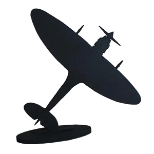 Silhouette WWII Memorial British RAF Spitfire Aeroplane 20cm tall