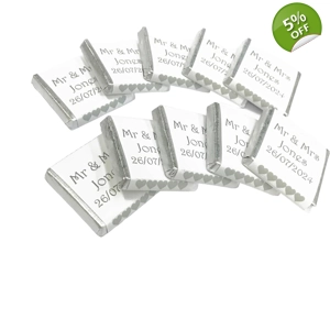 10 x Personalised Chocolate Squares Wedding Party Favours