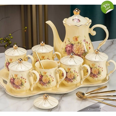 8 Piece Cup & Saucer Tea Set