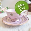 Baby Pink Tea Cup and Saucer