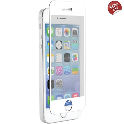 Znitro Glass Screen Protector For Apple iPhone 5/5s/5c - White Bezel