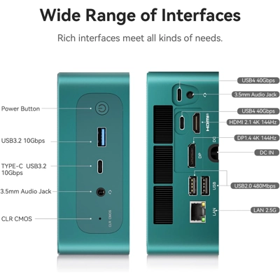Beelink SER6 MAX Mini PC, AMD Ryzen 7 7735HS, 32GB DDR5, 500GB PCle4.0 SSD