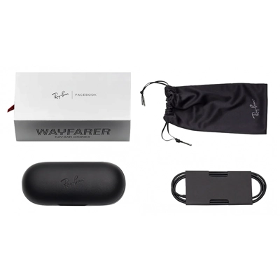Ray-Ban Stories Wayfarer RW4004 Smart Glasses Matte Black Frame Classic Dark Gray Lens