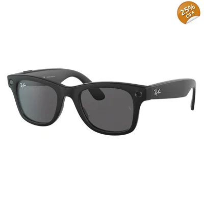 Ray-Ban Stories Wayfarer RW4004 Smart Glasses Matte Black Frame Classic Dark Gray Lens
