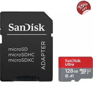 SanDisk Ultra 128GB microSDXC UHS-I Card with Adapter
