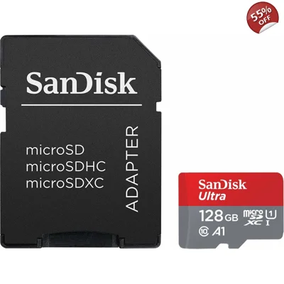 SanDisk Ultra 128GB microSDXC UHS-I Card with Adapter