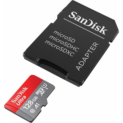 SanDisk Ultra 128GB microSDXC UHS-I Card with Adapter