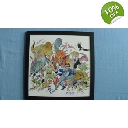 Signed and framed Dinosaurs Forever art.