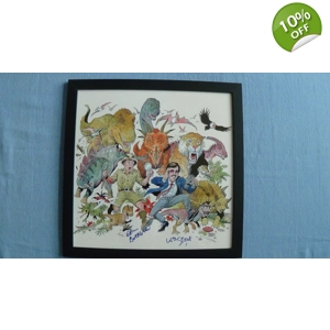 Signed and framed Dinosaurs Forever art.