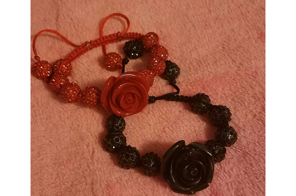 Flower Shamballa Bracelets [only red or black]
