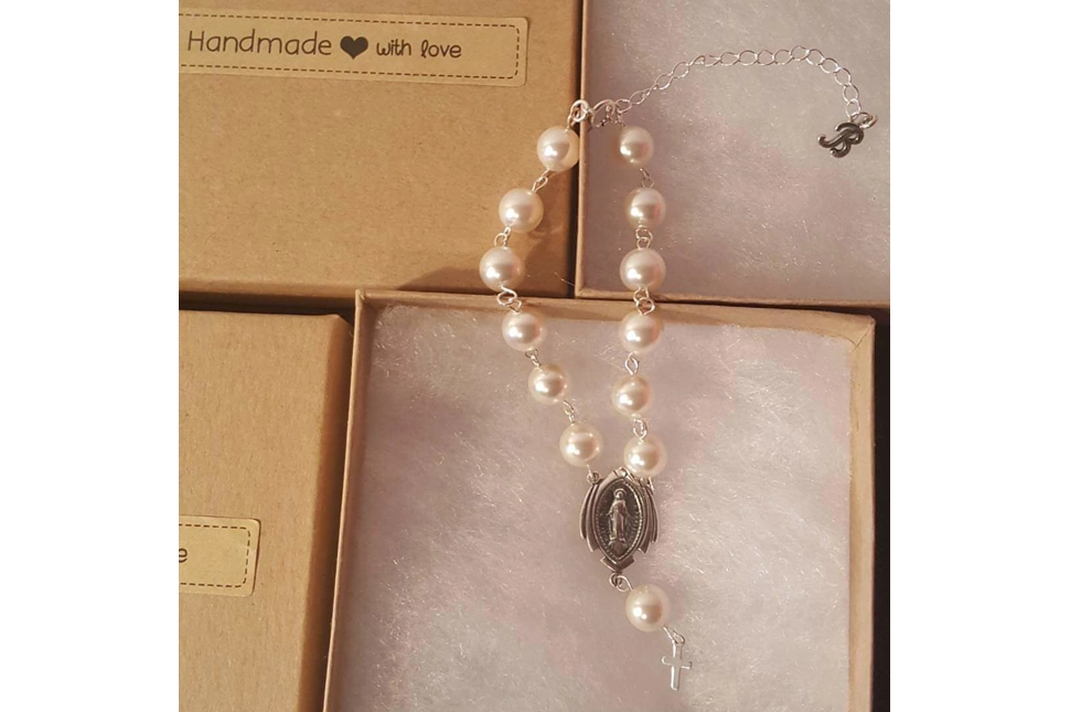 Sterling silver and swarokski pearls bracelet