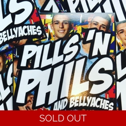 100 X Pill N Phils 7cm x 7cm Stickers