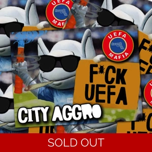 100 X Moonchester F*ck UEFA 8cm x 6cm Stickers