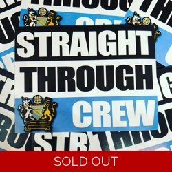 100 X Straight Through Crew 8cm x 6cm Stickers