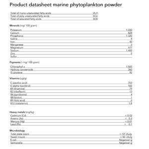 Marine Phytoplankton Nannochloropsis Gaditana Powder Organic