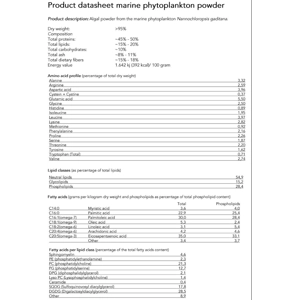 Marine Phytoplankton Nannochloropsis Gaditana Powder Organic