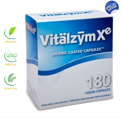 Vitalzym XE Professional Strength Systemic Enzymes 180 Liquid Gel caps title=
