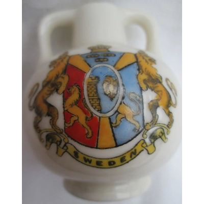Crested China Urn - Sweden