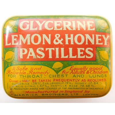 Glycerine Lemon & Honey Pastilles Tin