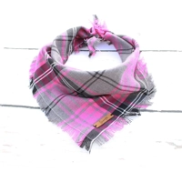Frayed Buffalo Pink Plaid Bandana - Scamps - made to order (upto 1 month)