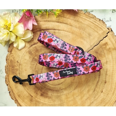 Berry Blossom Floral Dog Lead - Reversible