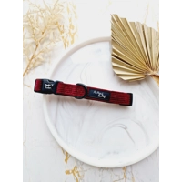Burgundy Red Cord DOG COLLAR