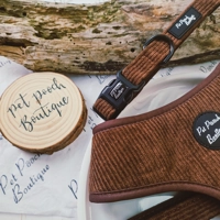 Coffee Bean Brown Cord DOG HARNESS