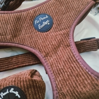 Coffee Bean Brown Cord DOG HARNESS