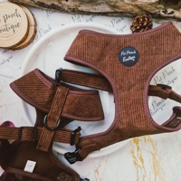 Coffee Bean Brown Cord DOG HARNESS