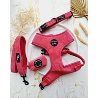 Pink Rose Cord DOG HARNESS
