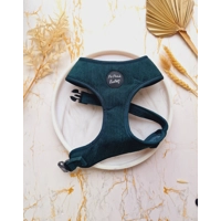 Forest Green Cord DOG HARNESS