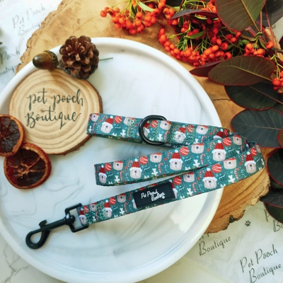 Jolly Bear Christmas Dog Lead - Reversible